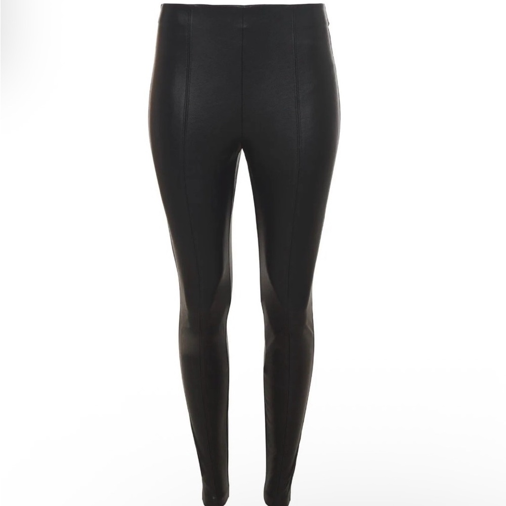 Women's Black Leather Leggings